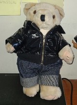 Teddy Bear Cool Dude Biker Outfit and Plush Stuffed Posable  11&quot; Tall - £20.58 GBP
