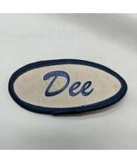 Vintage Dee Blue Embroidered On White Employee Patch Car Repair Shop  - $32.08