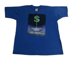Vintage “I Found Some…” Money T-Shirt Blue Size XL Quality Graphic Shirt - £20.60 GBP