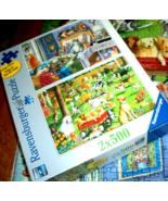 Ravensburger 2 Jigsaw Puzzles Ea 500 Lg Pcs Cats Napping Dogs In Park Complete - £12.43 GBP