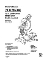 Craftsman 315.212120 Miter Saw Owners Instruction Manual - £15.31 GBP