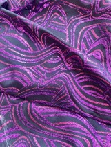 Glittery Knit Purple Pink Black Fabric Bundle 60 In Wide 6.2 Yards 3 In Selvage - £35.96 GBP