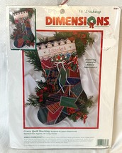 Crazy Quilt Stocking Dimensions Ribbon Embroidery Kit #8086 New in Package - $26.99