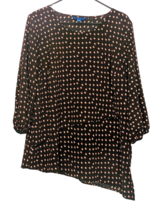 Apt 9 Womens Blouse Size L Brown Geometric Pattern, 3/4 Sleeve - $17.85