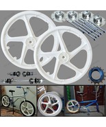 BMX Bicycle 20&quot; White PVC Sport Rim Complete Wheelset Hub Set Rear Front... - $2,301.87 MXN