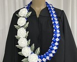 Graduation Money Lei (12) Leaf Bills Blue &amp; White Four Braided Ribbon Fo... - €76,27 EUR