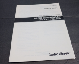Radio Shack Radio-Controlled 4x4 Off Roader Owner&#39;s Manual Tandy 1991 No... - $7.69