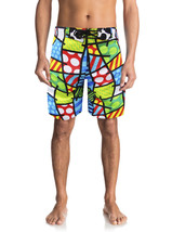 Nwt Circle Striped Beach Men&#39;s Swimwear Trunks Slim Fit Board Shorts Size M - £7.04 GBP