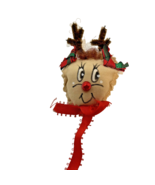 Vintage Handmade Plush Christmas Rudolph Red Nosed Reindeer Holiday Pin ... - $18.54