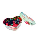 Vintage 1980&#39;s Flower &amp; Fruit Paper Mache Heart Box With Moving Crickets... - €18,93 EUR