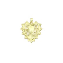 Clear CZ Gold Love On Heart Shape Charm Pendant, Sku#LK1117 - $5.90