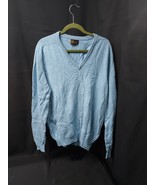 PRINGLE Vintage 100% Pure Lambswool Baby Blue Knit Sweater V-Neck Mens S... - €34,32 EUR
