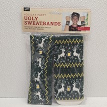 Ugly Sweater Sweatband 3 Pc. Set Green Reindeer Beer Holiday Party Acces... - $233.59 MXN