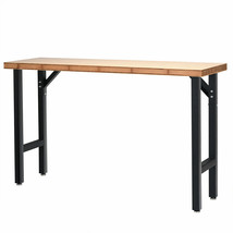 65&quot; Bamboo Modular Workbench Table Steel Frame Garage Workstation New - £284.85 GBP
