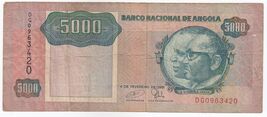 Angola,5000 Escudos,1991 Banco De Angola, P130, VF - $9.41