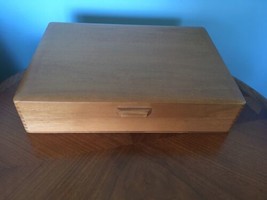 Vintage Naken&#39;s Tarnish Proof Silverware Chest - MCM Modern BLonde Wood - £30.86 GBP