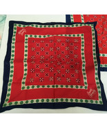 vintage sweet honesty bandana scrafs scarves red green blue head neck  c... - $368.45 MXN