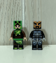 LEGO Minifigure Minecraft Skin 5 &amp; 6 Pixelated Creeper Costume - £7.77 GBP