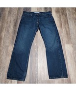 Levis 514 Denim Jeans Men&#39;s 38X32 Dark Wash Slim Fit Straight Leg 100% C... - €21,15 EUR