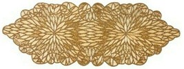 Beaded Table Runner Centerpiece Gold Beads Stunning 36&quot;x13&quot; Christmas Holiday - £69.59 GBP