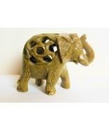 Vintage Hand Carved Soapstone Elephant with Baby Inside - £14.73 GBP