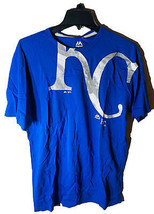 MAJESTIC Seleccionar Hombre Kansas City Realeza de Manga Corta T-S Azul Medio - £15.81 GBP