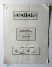 Cabal Arcade Game Service Setting Manual Video Game 4 Page Version 1988 ... - £14.99 GBP