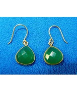 Teardrop Pendant Earrings, Green Chalcedony LaSoula Terra Collection, Fi... - $26.82 CAD