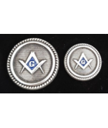 Blazer Jacket buttons circular S&amp;C silver plated Masonic Fremasonry - $30.50