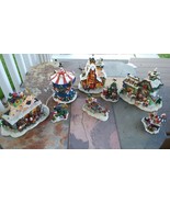 8 pc Arctic Circle Christmas Village Buildings, carousel and figures Ver... - £95.18 GBP