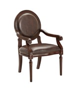 Formal Traditional Armchair Dark Brown Faux Leather Nailhead Trim Desk C... - €361,23 EUR