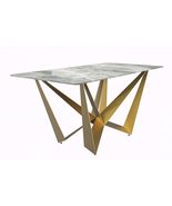 LeisureMod Nuvor Modern Dining Table with a 55&quot; Sintered Stone Rectangul... - $20,870.98 MXN