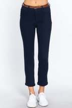 Cotton-span Twill Belted Long Pants - £18.04 GBP