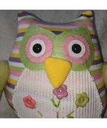 GANZ 96M7432 Multi Colored Polyester 10 Inch Tall Striped Owl - £15.17 GBP