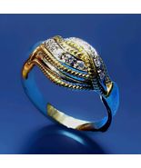 Vintage Original Damiani Diamond Ring Deco Style Solid 18k Gold Rare Sta... - $2,750.25