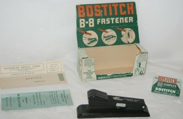 VTG 50s Bostitch USA B8 Fastener Stapler Made in USA w Staples Instructions Box - £37.32 GBP