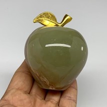 362g, 2.4&quot;x2.5&quot; Natural Green Onyx Apple Gemstone from Afghanistan, B31975 - £39.46 GBP