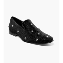 Stacy Adams Spangle Rhinestone Slip On Shoes Black and Silver 25699-042 image 9