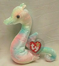 Ty Beanie Baby Neon Ocean Seahorse Beanbag Plush Toy Swing &amp; Tush Tags f - £11.67 GBP