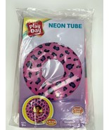 Play Day Neon Pink/Purple Animal Print Tube Pool Float Summer Fun 2ft 11... - £13.89 GBP