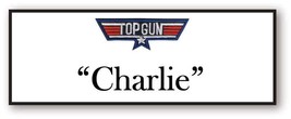 CHARLIE from TOP GUN Halloween Costume Name Badge Prop with a pin Fastener Ships - £12.01 GBP