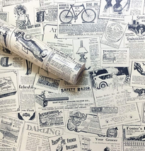 Amhao Vintage Newspaper Decorative Paper Vinyl Self Adhesive Shelf Drawe... - £12.75 GBP