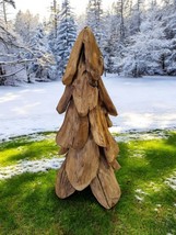 Root Wood Decoration Fir Tree Teak Solid Wood Christmas Snow Garden Forest - $71.36