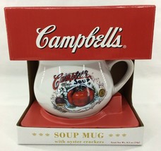 Campbell Soup Mug Set with Oyster Crackers M'mm! M'mm! Good! Exp. 3-1-2020 NEW - $18.69