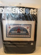 Vintage DIMENSIONS Needlepoint #2301 WELCOME FRIENDS kit Karen Avery NIP... - $19.80
