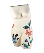 Women&#39;s Torso Vase Ceramic Hand Painted Floral New without Tag Handmade - €36,60 EUR