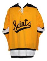 Any Name Number Minnesota Fighting Saints Retro Hockey Jersey Yellow Any Size image 4