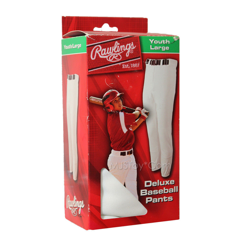 NEW in Box RAWLINGS Youth Large Deluxe Baseball Pants White Pant - $19.99