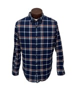Lands End Taylor Fit Blue Red Plaid Flannel Outdoor Shirt Mens 16 - 16.5... - £26.63 GBP