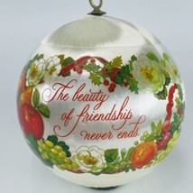 Hallmark Keepsake Ornament Satin Friendship Christmas 1981 Unbreakable Vtg 3&quot; - £6.22 GBP